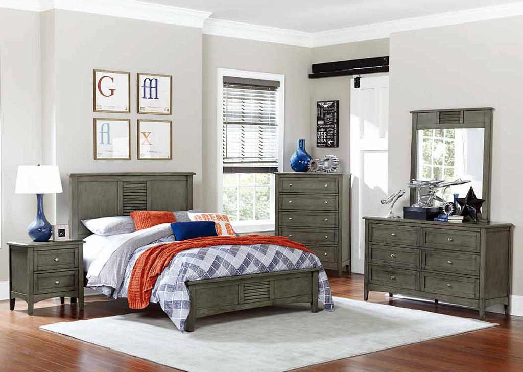 The collection is offered in twin, full, queen, eastern king and california king for the perfect fit within your bedroom. 2046-1 Queen Bed HB: 50.5H FB: 16.