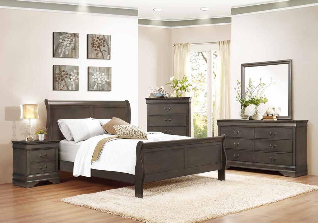distinct framing. Make this collection a perfect addition to your traditional adult or youth bedroom. 2147SG-1 Queen Bed HB: 47.25H FB: 26.