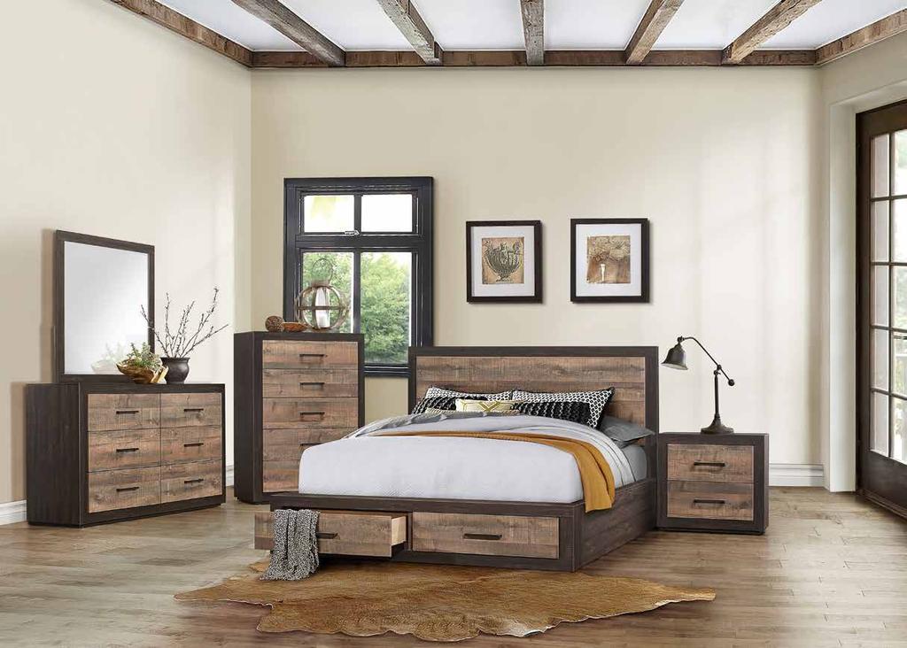 Miter COLLECTION The Miter Collection combines the clean lines of contemporary styling with the look of natural wood grain in this stylish bedroom suite.
