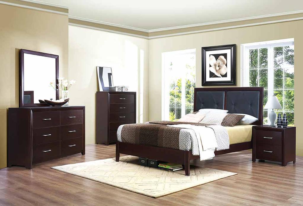 Drawers are featured on the footboard creating the extra storage space. 1762-1 Queen Platform Bed with Footboard Storage HB: 47.25H FB: 12.5H 1762-4 Night Stand 26 x 15.25 x 24.