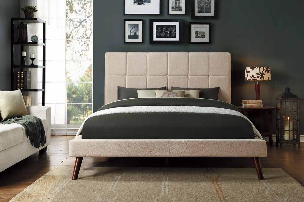 5875BR-1 Queen Platform Bed HB: 52H FB: 15H Also Available in FULL, Eastern King & California King Brown 100% polyester 5875GY-1