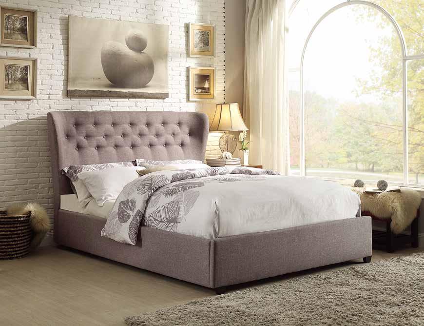 5H FB: 14H Also Available in FULL, Eastern King & California King Gray 100% polyester Headboard can be sold and used as headboard only