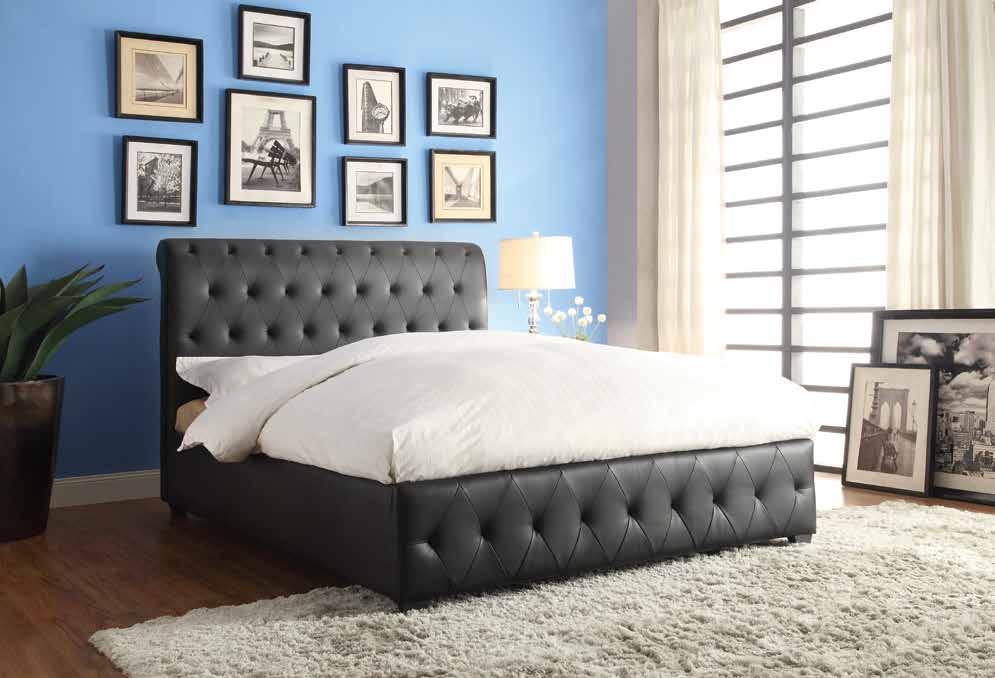 contrasts its dark gray fabric. 5789BK-1 Queen Sleigh Bed HB: 47.25H FB: 13.