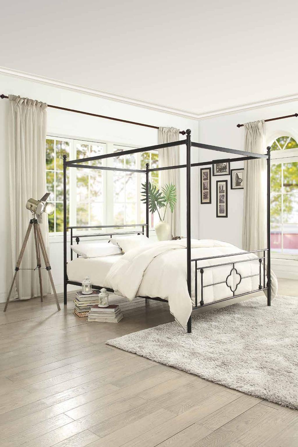 Rapa COLLECTION Double x-framing provides distinct decorative accenting to the headboard and footboard of the Rapa Collection.