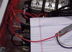 11. In the control box, attach the red wire from the 6-conductor cable to open tab on the L2