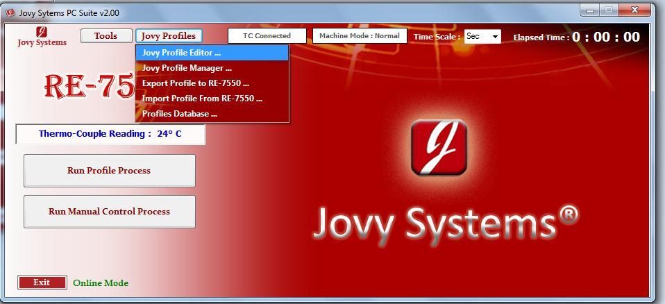 Jovy profiles ->Jovy Profile Editor -> Edit Profile 1 Import any