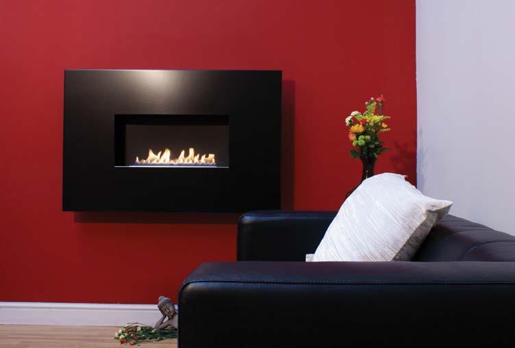 ANGEL 1110 BLACK Angel Black Interior and Metal Fascia ANGEL 840 STAINLESS MAIN FEATURES The Angel flueless gas fire features a satin black interior and is available with a choice of metal fascias.