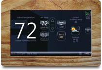 You can also choose a color to blend in with your décor or the thermostat screensaver. Remote access.