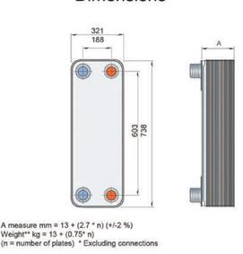 BRAZED - HEAT EXCHANGERS Product Specifications BL200 Brazed Plate Heat Exchanger General information The BPHE is in principle built up by a plate package of corrugated channel plates between front