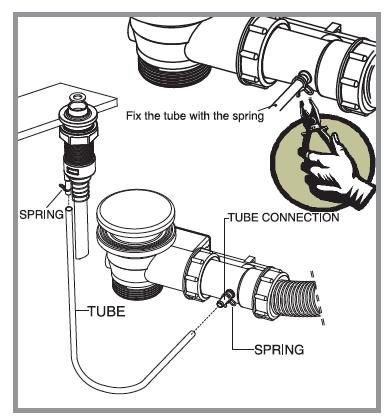 INSTALLATION 4) Handshower Connection Insert the hand shower connection in the 36mm (1½) deck mount hole.
