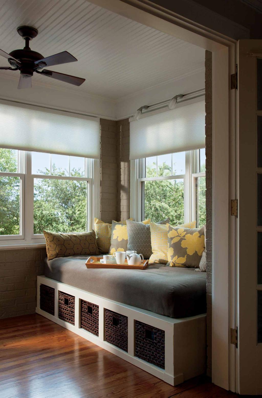 13 SHEER Sheer fabric simply softens the light streaming in without totally obstructing the view outdoors.