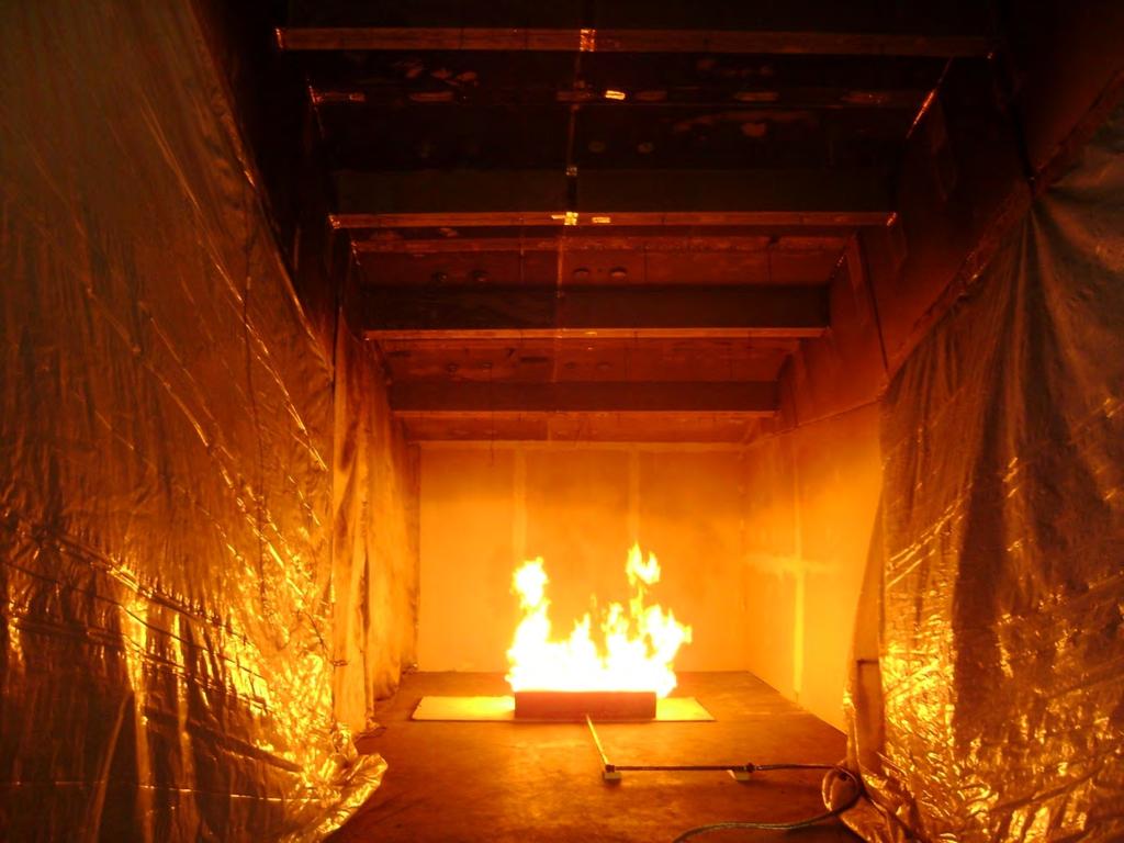 Figure 126. Center fire with beamed ceiling and full side walls The data from these tests is shown in Table 16.