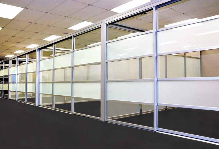 Customizable glass walls offer privacy without compromising