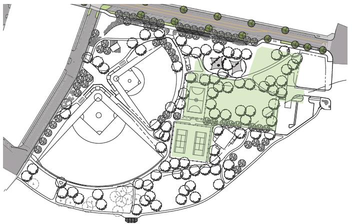 Stormwater management Park amenity installations (including but not limited to): o One (1) lighted adult softball diamond (large diamond) with rectangular overlay o One (1) lighted youth baseball