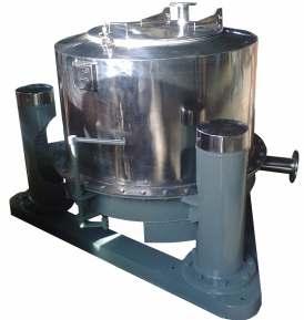 The centrifuge spins at high speed and due to centrifugal force the liquid is forced out through lter media and the solids are retained within the lter media inside the basket.