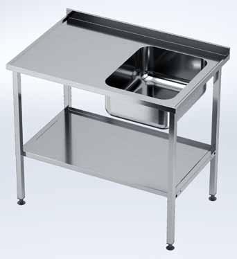 Instrument reprocessing: Soiled zone 9 Stainless steel sink unit These sink / worktop units are designed for heavy-duty work, such as sorting, manual washing and preparation, particularly with wet