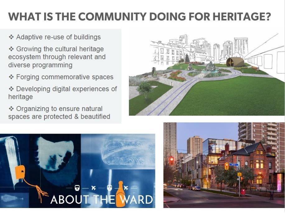 WHAT IS THE COMMUNITY DOING FOR HERITAGE?