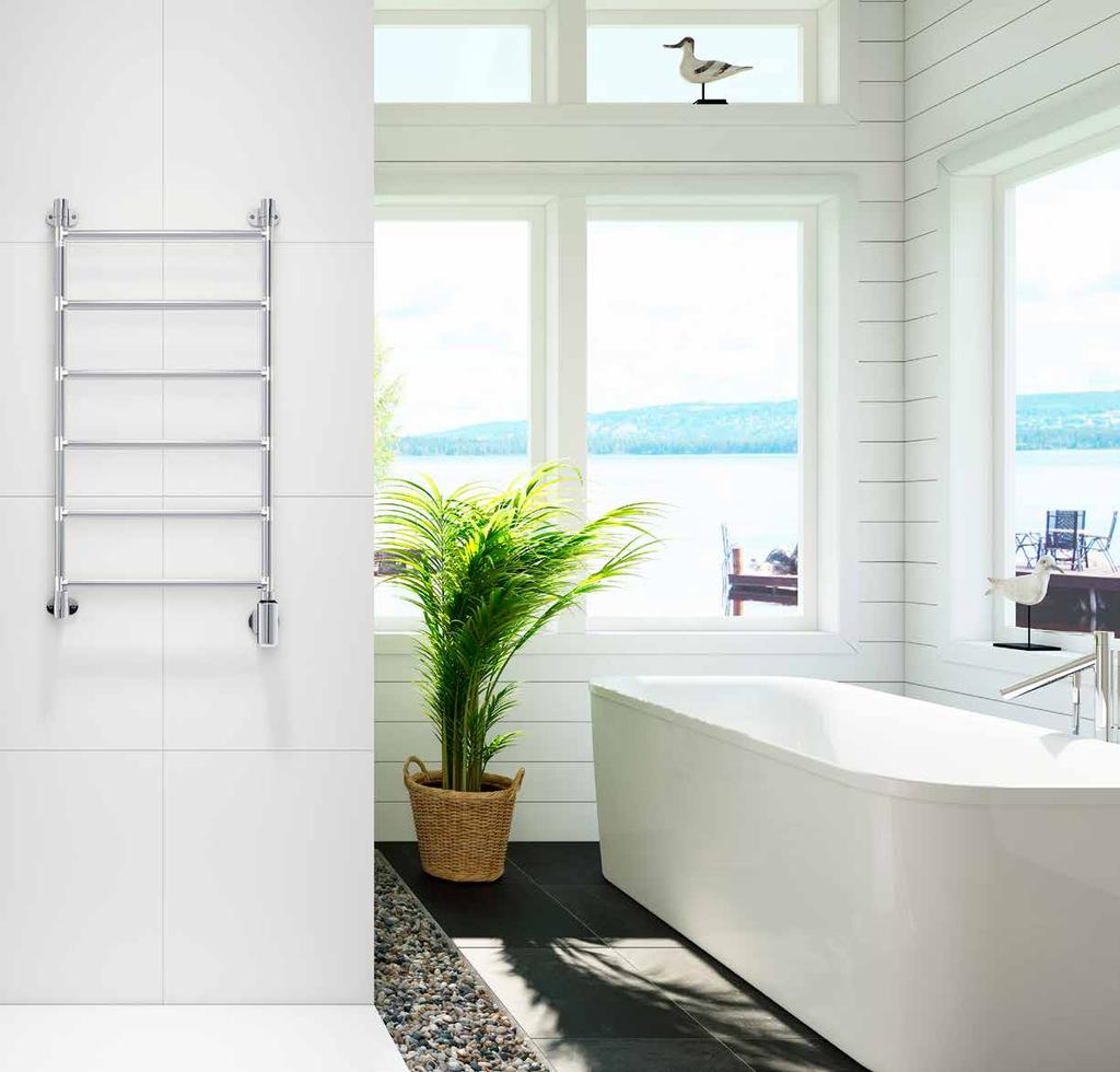 Electric towel warmers Pax electric towel warmers are heated with an energy-efficient double-insulated heating cable.
