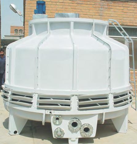 COOLING TOWER SAFCT Fiber Glass Cooling Tower Cooling Capacity: 10 to 1450 Ton Water Flow (gpm) Air Flow (cfm) Weight (kg) Dimensions (mm) Ship. Oper. Height Dia.