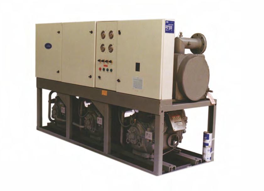 AIR COOLED LIQUID CHILLER 30HSP Air Cooled Reciprocating Compressor Liquid Chiller(condenser-less)-Medium and Large Size Cooling Capacity: 35 to 157 Ton (123 to 552 kw) Condenser less, suitable to