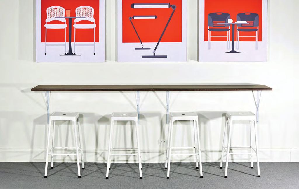 STEEL COUNTER STOOLS Bar-height seating that