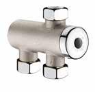 Valve - 3/4-inch DLB-732-116 Polished chrome body M1/2, 15mm COMPACT MIXER For individual washbasins, to be installed underneath the washbasin. - BSP(MF) with non-return valves and filters.