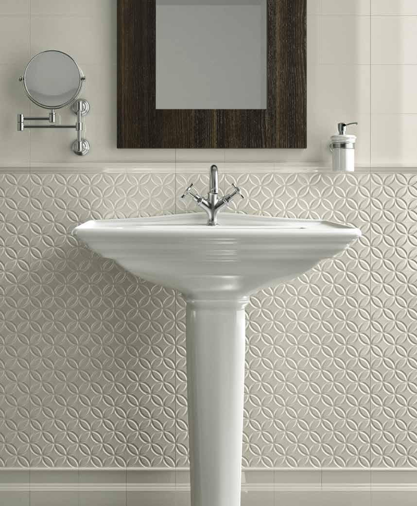 GEO Embossed tiles create an atmosphere of understated luxury all on their own.
