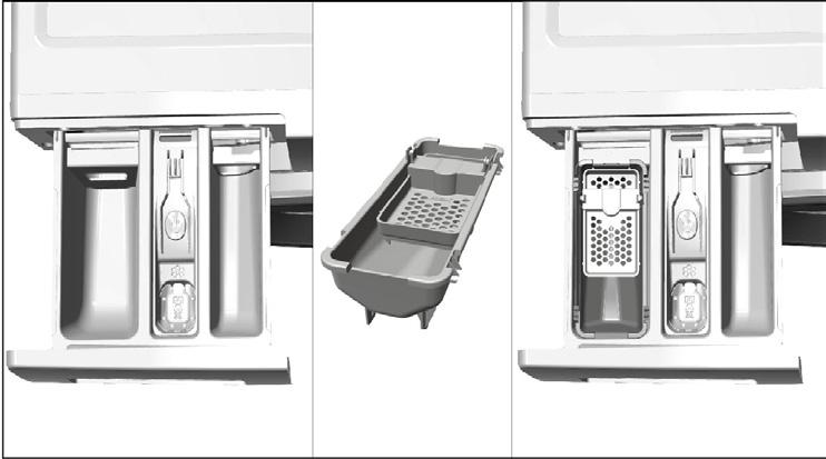 Preparation In a programme with prewash, do not put liquid detergent into the prewash compartment (compartment nr. "1").