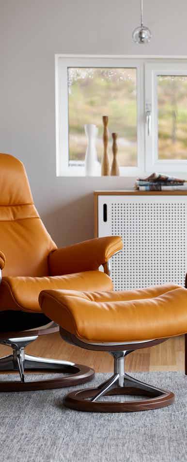 Comfort from the bottom up Most Stressless recliners can now be delivered with the Signature base.