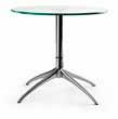 Ø:35½" H:19 / Ø:21¾" H:19" STRESSLESS ENIGMA A minimalist glass table with aluminium frame.