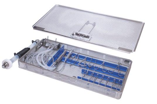 FlexClean Microwash trays New design trays with easy locking system, pre-perforated holes in the sidewalls and many options to customize. A flexible washing tube can be added.