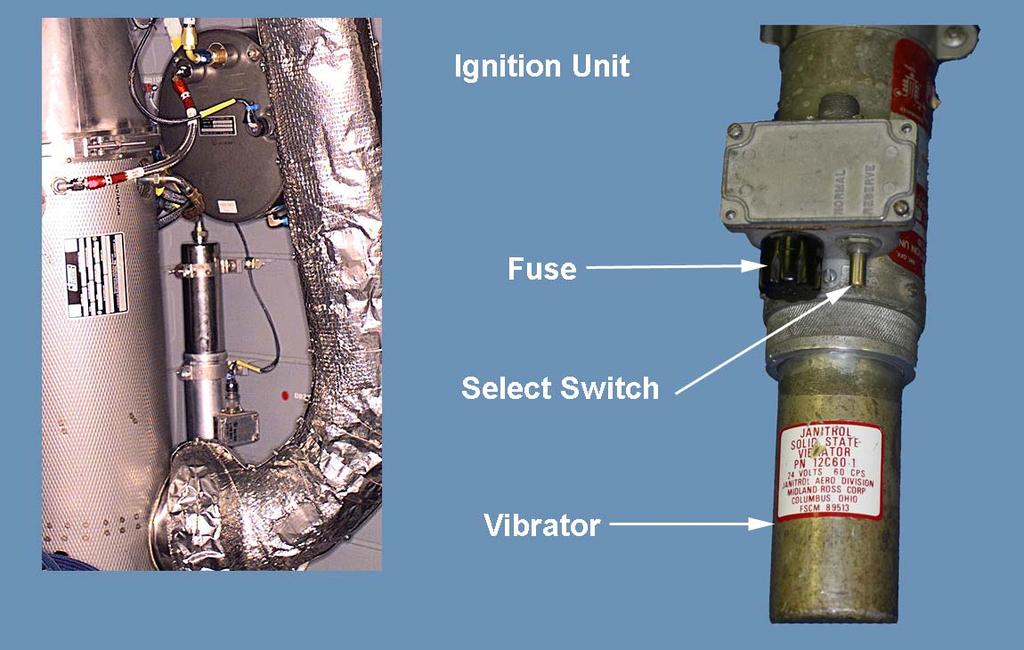 f. Ignition unit. (1) Located in lower R/H side of the heater closet.