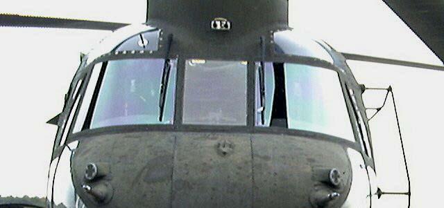 (4) Windshield wipers. (a) Mounted on the outside of the cockpit on the pilot and co-pilots windshields. (b) Two wiper arms maintain a constant pressure to hold the blades against the windshields.