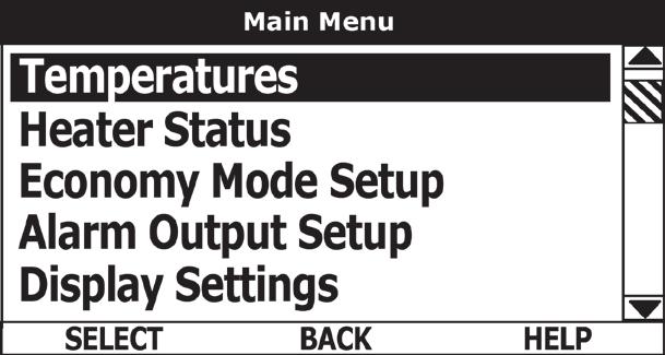 Differential Settings are located in the Temperatures Menu. There is a 1st Differential Setting on all models.