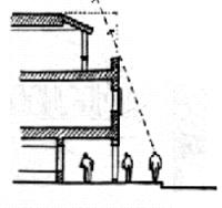 Utilize step-backs to mitigate building heights that are taller than neighboring structures, or on the edge of the