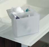 Adorn Vanities GLASS BIN STORAGE Included in each plumbing drawer, glass bins