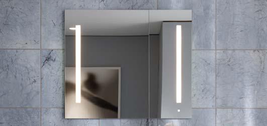 AiO Cabinet INTEGRATED TASK LIGHTING Two vertical LED task light panels are