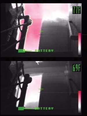 (2) Thermal images from an IR camera. (Photo courtesy of NISTIR 7468.