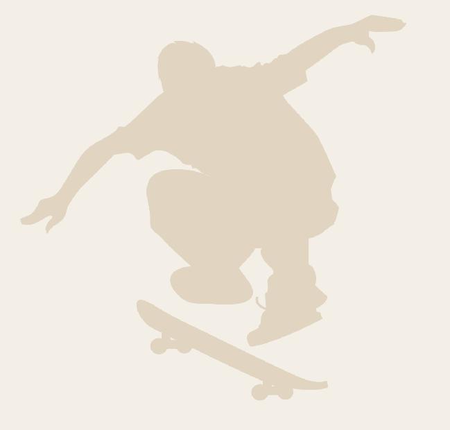 Even the practice logo has a stylized skateboard in it, and a hip, architectural half-pipe-like wall differentiates the office from its more staid contemporaries.