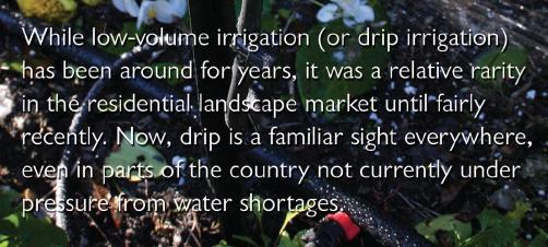 Despite its growing popularity, there is still a great deal of room for growth in the low-volume irrigation market.