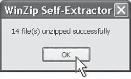 location. 7. Click the Unzip button in the WinZip Self-Extractor window.