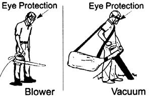 SAFETY & WARNING INSTRUCTION 49. Make sure that bystanders, pets, and children are at least 50 feet from blower or vacuum to avoid serious injury from objects that may be propelled by unit.