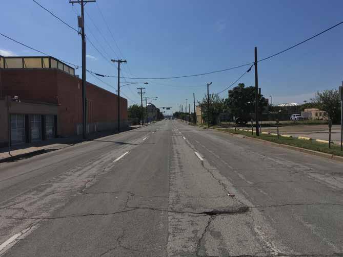 Wide streets, including on Cadiz and Canton Streets, are slated to have their right-of-way repurposed with bike lanes