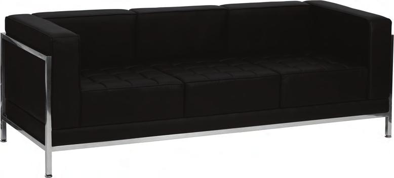 Frame RES-LS-WH-008 Black Leather Sofa