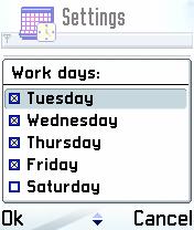 Note: Alarm Calendar will need at least one day to be set as work day.