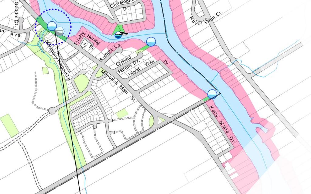 Figure 9: Manotick Secondary Plan Annex 5 Policy 4 of Section 2 states that For plans of subdivision adjacent to the Rideau River, the proponent will provide public access along the Rideau River