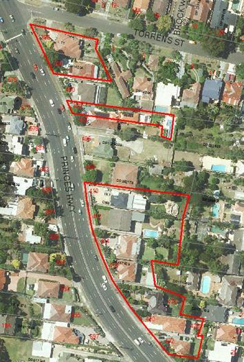 (Blakehurst Centre) - Requests Nos 396-398, 402 and 410-422 Princes Highway, Blakehurst Request by owners to rezone sites from R2 to R3 with a FSR of 1.5:1. No height specified as part of the request.