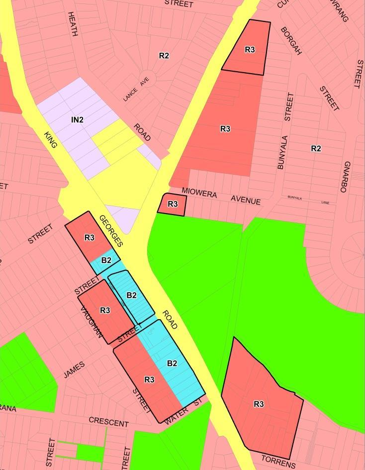 Existing Zoning Map (R2 Low Density Residential and B1 Neighbourhood