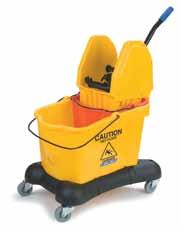 industrial Supply Mopping & Accessories (cont) Dual Mop Bucket Combo with Down Press Wringer Utilizes indexed,