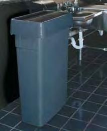 industrial Supply waste containers (cont) TrimLine Waste Containers Corner tabs help keep trash bags secure Bottom helper handle makes lifting and dumping easier Optional swing lid conceals trash
